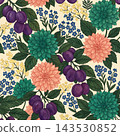 Dark background vintage botanical floral seamless pattern bundle 143530852