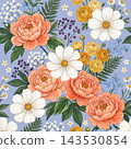 Dark background vintage botanical floral seamless pattern bundle 143530854