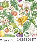 Dark background vintage botanical floral seamless pattern bundle 143530857