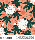 Dark background vintage botanical floral seamless pattern bundle 143530859