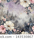 Dark background vintage botanical floral seamless pattern bundle 143530867