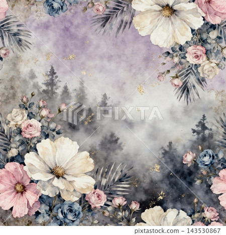 Dark background vintage botanical floral seamless pattern bundle Dark background vintage botanical floral seamless pattern bundle 143530867