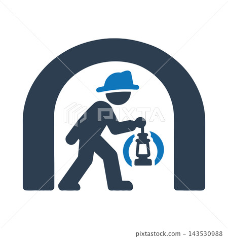 A soldier with a lantern in a tunnel icon A soldier with a lantern in a tunnel icon 143530988