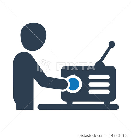 A person listening to a radio icon A person listening to a radio icon 143531303