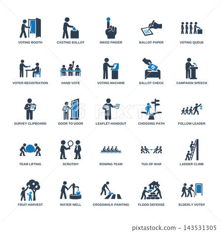 Set of 25 voting, campaign and community icons 143531305