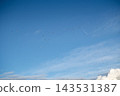 Migrating Birds Flying in Blue Sky Over Batumi Coast Georgia Caucasus 143531387