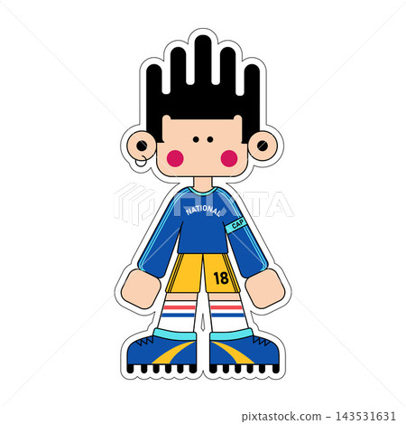 Cute Flat Character in Football Outfit Vector Illustration 143531631