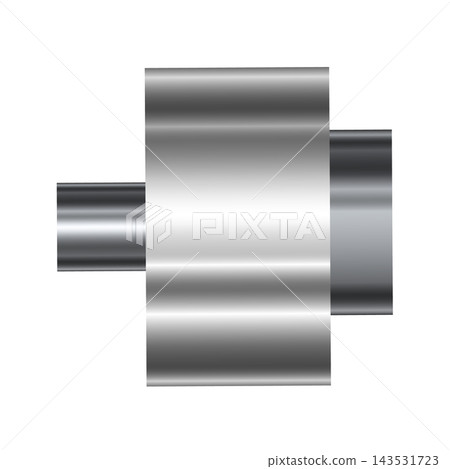 Silver metal cylinder, pin-like parts, and mechanical parts-style illustration material with gloss and gradient finish. Silver metal cylinder, pin-like parts, and mechanical parts-style illustration material with gloss and gradient finish. 143531723