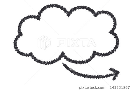 Hand drawn speech bubble outline with rough pencil texture and curved arrow, empty comic dialogue cloud isolated on transparent background, sketch doodle element for notes, captions and messages Hand drawn speech bubble outline with rough pencil texture and curved arrow, empty comic dialogue cloud isolated on transparent background, sketch doodle element for notes, captions and messages 143531867