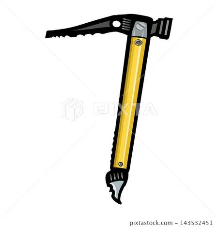 illustration of mountain equipment , ice axe for climbing and mountaineering illustration of mountain equipment , ice axe for climbing and mountaineering 143532451