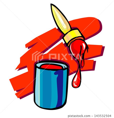 Painting tools realistic set with isolated palette paint cans rollers and paintbrushes vector Painting tools realistic set with isolated palette paint cans rollers and paintbrushes vector 143532504