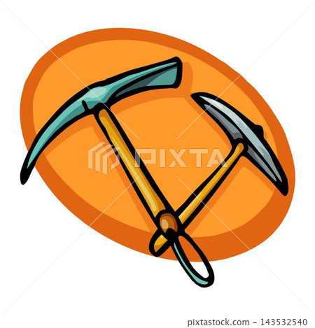 vector illustration of a pickaxe tool in cartoon style vector illustration of a pickaxe tool in cartoon style 143532540