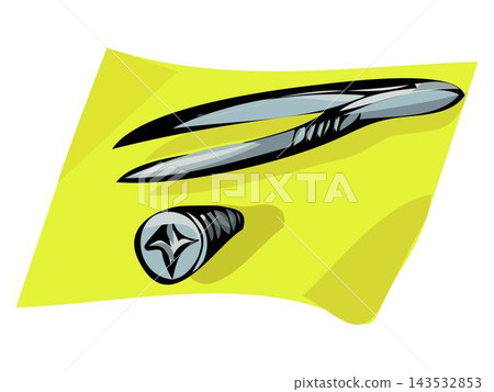 An abstract vector shows a tool tweezers screw in a cartoon style. 143532853