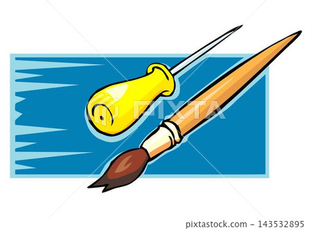 vector of a paintbrush tools in cartoon style vector of a paintbrush tools in cartoon style 143532895