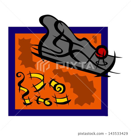 Jointer plane and shavings symbol. Carpentry work, wood workshop or joiner craft studio emblem Jointer plane and shavings symbol. Carpentry work, wood workshop or joiner craft studio emblem 143533429