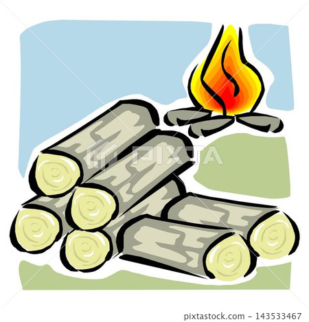 Firewood elements collection with tree stump branches cut logs circular segments planks campfire Firewood elements collection with tree stump branches cut logs circular segments planks campfire 143533467