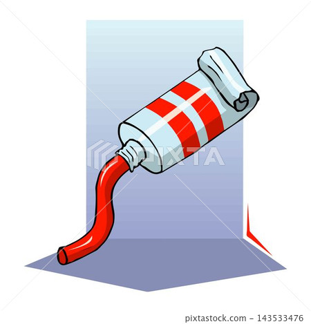 a red paint tube from the art supplies design vector a red paint tube from the art supplies design vector 143533476