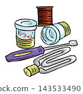 illustration of  a replaced the blown fuse with a screwdriver and new light bulb. 143533490