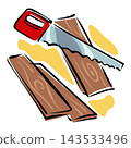 abstract illustration of a saw as a tool for cutting the wood. 143533496
