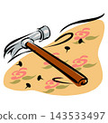 abstract illustration of a hammer as a tool to drive in the nail. 143533497
