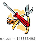 abstract illustration of a screwdriver and pliers as tools for construction. 143533498