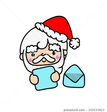 Santa Claus reading a letter (in vivid colors). Santa Claus reading a letter (in vivid colors). 143533923