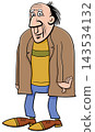 funny cartoon elderly man senior comic character 143534132
