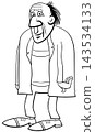 funny cartoon elderly man senior comic character coloring page 143534133