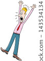 cartoon terrified young businessman character 143534134