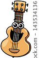 funny cartoon ukulele or guitar character 143534136