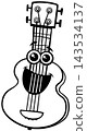 funny cartoon ukulele or guitar character coloring page 143534137