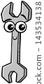 funny cartoon wrench tool character 143534138