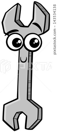 funny cartoon wrench tool character funny cartoon wrench tool character 143534138