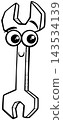 funny cartoon wrench tool character coloring page 143534139
