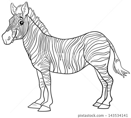 funny cartoon zebra wild animal character coloring page funny cartoon zebra wild animal character coloring page 143534141