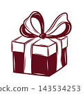Vector illustration of a gift box with a large ribbon bow 143534253