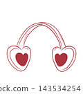 Vector illustration of winter earmuffs with heart details 143534254