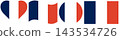 France flags variation. Flag of France isolated in heart shape. Round france flag in circle shape. Waving flag of France isolated. 143534726