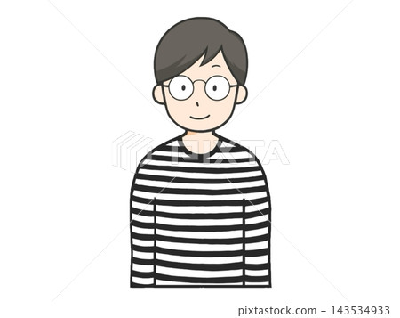 An illustration of a young man wearing a striped shirt. An illustration of a young man wearing a striped shirt. 143534933