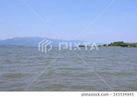 Lake Biwa and mountains Lake Biwa and mountains 143534945