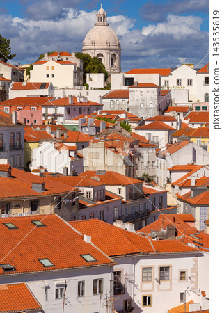Lisbon Alfama Rooftops and National Pantheon Dome, Portugal Lisbon Alfama Rooftops and National Pantheon Dome, Portugal 143535819