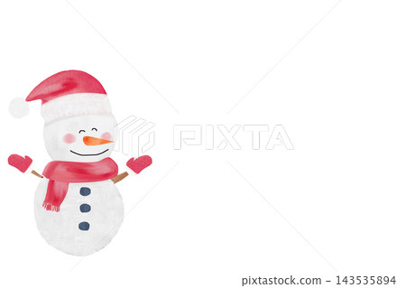 水彩和粉彩雪人 143535894