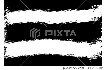 White brushstrokes texture on a black background; two textured horizontal lines. White brushstrokes texture on a black background; two textured horizontal lines. 143536404