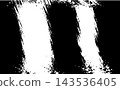 A monochrome abstract graphic design featuring white brushstrokes and ink splatters against a black background. 143536405