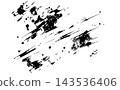 Abstract texture design with black ink splattered on a white background. 143536406