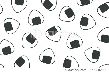 Rice ball line drawing pattern (seaweed x black) Rice ball line drawing pattern (seaweed x black) 143536413