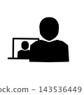 Person Zoom Meeting With Grid for Virtual Conference 143536449