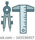 Compass Divider and Ruler for Architecture Measurement Tool 143536457