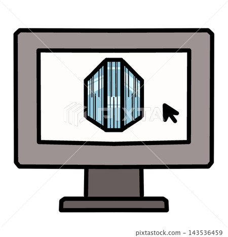 Computer Monitor Showing Building Project Model Computer Monitor Showing Building Project Model 143536459