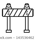 Road Barrier Line Outline for Construction Safety Zone 143536462